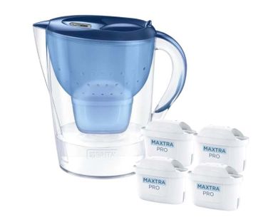 Brita, Marella, dzbanek filtrujący, 4 wkłady MaxtraPro PP, niebieski, 2,4l