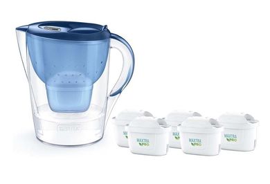 Brita, Marella XL, dzbanek filtrujący, 5 wkładów MaxtraPro PP, niebieski, 3,5l