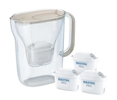 Brita, Style Essential, dzbanek filtrujący, 3 wkłady MaxtraPro PP, piaskowy