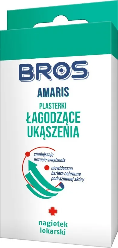 Bros, Amaris, plasterki łagodzące ukąszenia komarów, 20 szt.