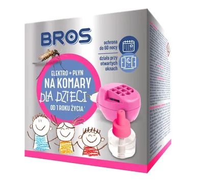 Bros, elektro + płyn na komary dla dzieci od 1 r.ż.