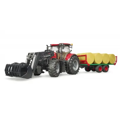 Bruder, Case iH 300 CVX, traktor z ładowarką i przyczepą