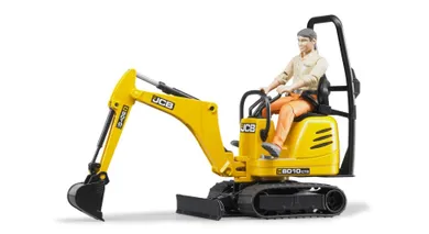 Bruder, Mikrokoparka JCB 8010 CTS z figurką pracownika budowlanego