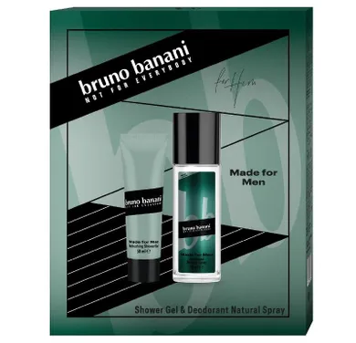 Bruno Banani, Made for Man, zestaw prezentowy: dezodorant naturalny spray, 75 ml + żel pod prysznic, 50 ml