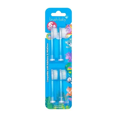 Brush-Baby, KidzSonic & WildOnes, końcówki do szczoteczki sonicznej, 6+ lat, 4 szt.