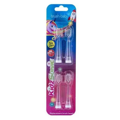 Brush-Baby, KidzSonic, wymienne końcówki do szczoteczki sonicznej, 3-6 lat, 4 szt.