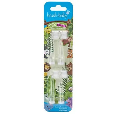 Brush-Baby, WildOnes, końcówki do szczoteczki sonicznej, 0-10l, 4s zt.