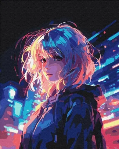 Brushme, malowanie po numerach, Cyberpunk, 40-50 cm