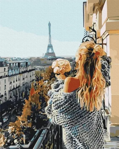 Brushme, malowanie po numerach, mademoiselle w Paryżu, 40-50 cm