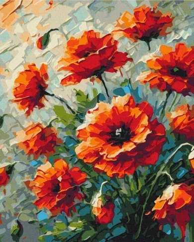 Brushme, malowanie po numerach, maki, 40-50 cm