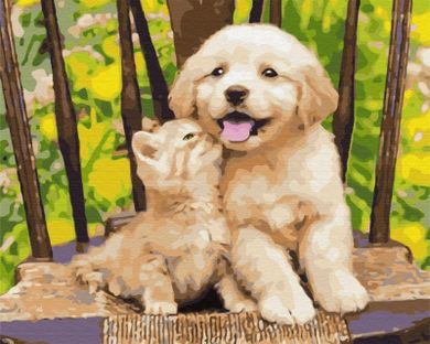 Brushme, malowanie po numerach, mali przyjaciele, 40-50 cm