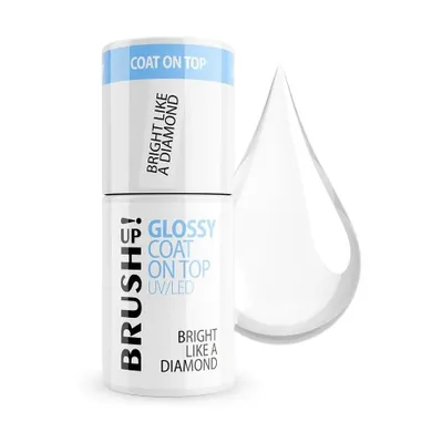 BrushUp!, Glossy Coat On Top, nabłyszczający top hybrydowy Bright Like A Diamond, 5g