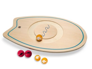 BS Toys, drewniana deska balansująca z kulkami XL, 48 cm