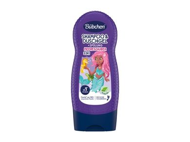 Bubchen, Little Mermaid, 3w1, nawilżający żel pod prysznic, szampon, odżywka, 3l+, 230 ml