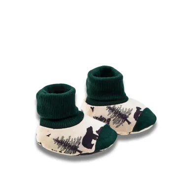 Buciki niechodki chłopięce, beżowo-zielone, Nicol