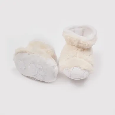 Buciki niechodki niemowlęce, białe, Dino, Be Snazzy