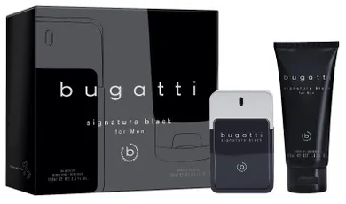 Bugatti, Signature Black for men, zestaw: woda toaletowa, 100 ml + żel pod prysznic, 200 ml