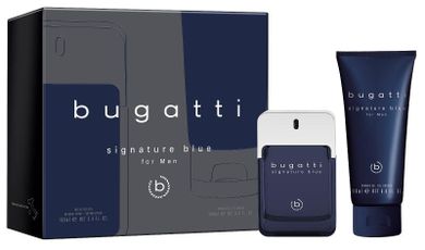 Bugatti, Signature Blue for men, zestaw: woda toaletowa, 100 ml + żel pod prysznic, 200 ml