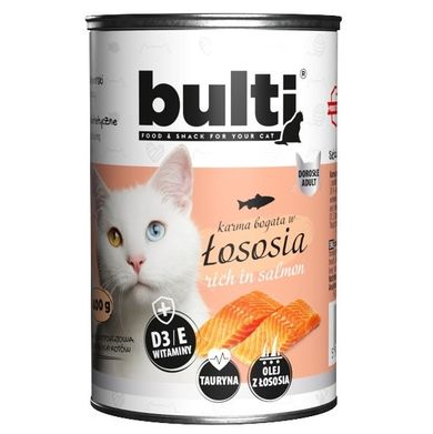 Bult, Bulti, mielonka bogata w łososia dla kota, 400g