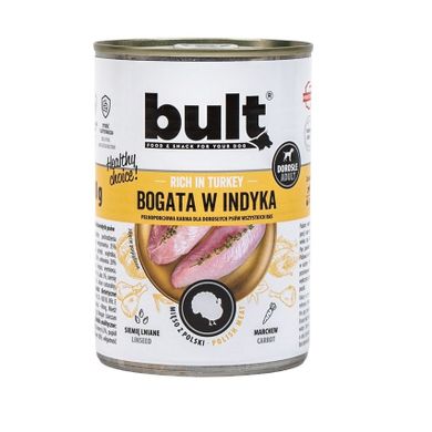 Bult, mielonka bogata w indyka, puszka, mokra karma dla psa, 400g
