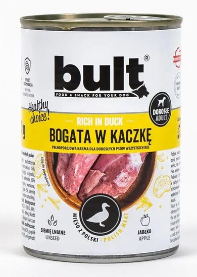 Bult, puszka, bogata w kaczkę, mokra karma dla psa, 800g