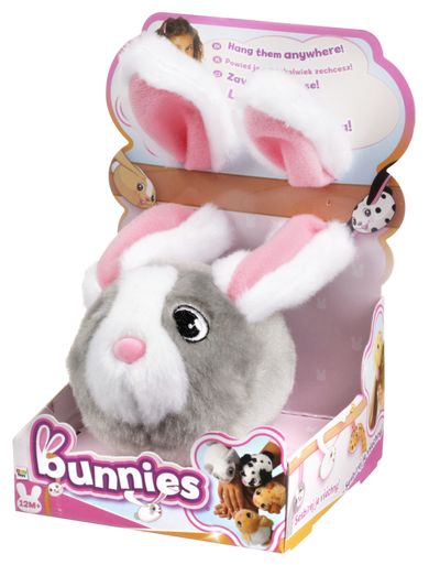 Bunnies, króliczek magnetyczny, szary-biały