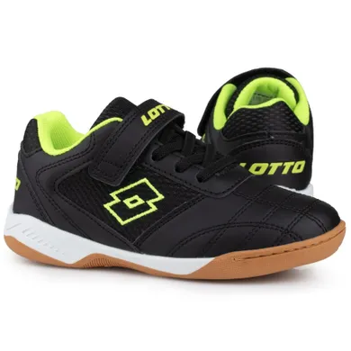 Buty piłkarskie chłopięce, halowe, czarne, Lotto