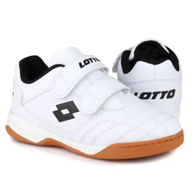 Buty piłkarskie dziecięce, halowe, białe, Lotto Pacer K