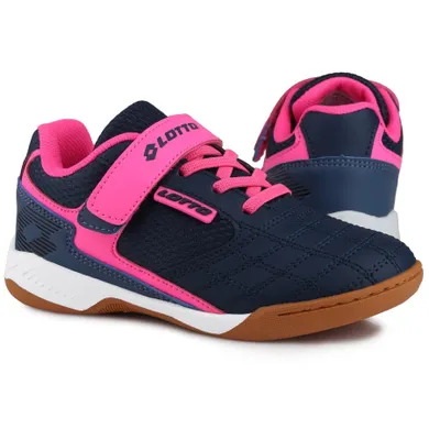 Buty piłkarskie dziecięce, halowe, granatowe, Lotto Flitter K