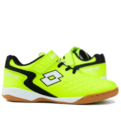 Buty piłkarskie dziecięce, halowe, żółte, Lotto Dasher
