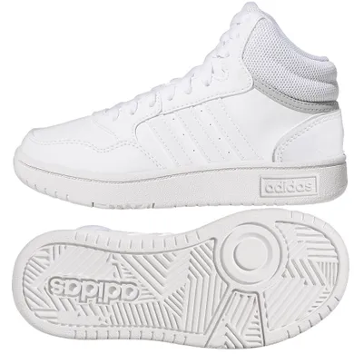 Buty sportowe chłopięce, białe, Adidas Hoops MID 3.0 K