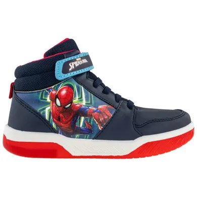 Buty sportowe chłopięce, granatowe, świecąca podeszwa, Spiderman, Otaro