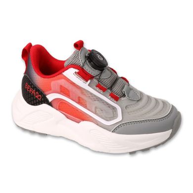 Buty sportowe chłopięce, szaro-czerwone, Befado