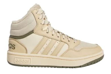 Buty sportowe damskie, ocieplane, beżowe, Adidas Hoops 3.0