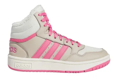 Buty sportowe damskie, ocieplane, beżowe, Adidas Hoops 3.0