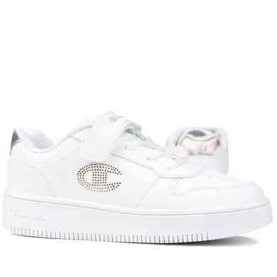 Buty sportowe dziewczęce, białe, Champion Rebound Platform Glitter