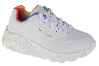 Buty sportowe dziewczęce, białe, Skechers Uno Lite Rainbow Speckle