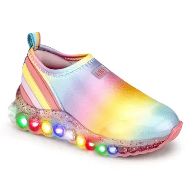 Buty sportowe dziewczęce, slip on, mix, świecąca podeszwa, Bibi Shoes
