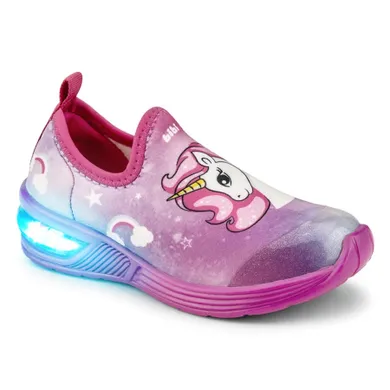 Buty sportowe dziewczęce, slip on, mix, świecąca podeszwa, Bibi Shoes