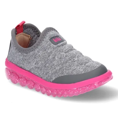 Buty sportowe dziewczęce, slip on, szare, Bibi Shoes