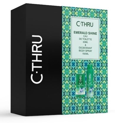 C-Thru, zestaw prezentowy Emerald Shine, woda toaletowa, 30 ml + dezodorant w sprayu, 150 ml