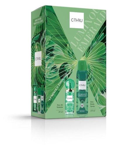 C-Thru, zestaw prezentowy Luminous Emerald: woda toaletowa, 30 ml + dezodorant spray, 150 ml