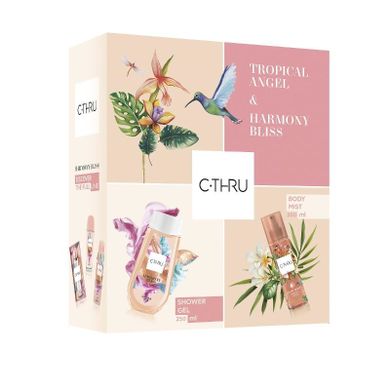 C-Thru, zestaw, żel pod prysznic 250 ml, mgiełka do ciała 200 ml