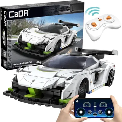 Cada, Fantasma Race Car, pojazd zdalnie sterowany, Dual Mode, biały, 1:20, 22 cm, 322 elementy