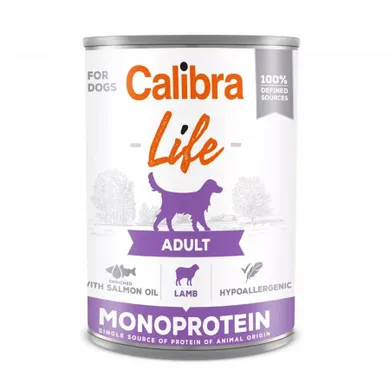 Calibra, dog life adult lamb, mokra karma dla psa, 400g