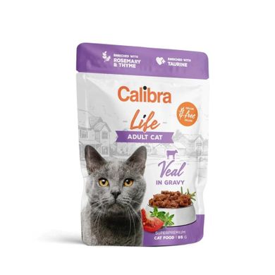 Calibra, Life, cielęcina w sosie, mokra karma dla kota, 85g