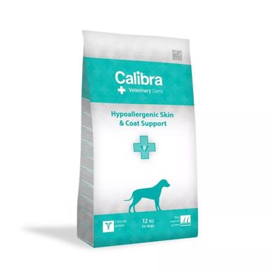 Calibra, veterinary diets hypoallergenic skin & coat support, karma dla psa, 12 kg