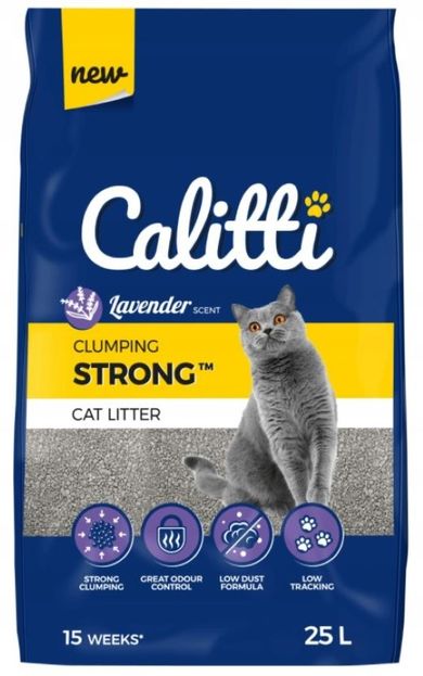 Calitti, Strong, żwirek dla kota, bentonitowy, Lavender, 25 l