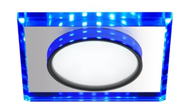 Candellux Lighting, 8W Led 230V, ring Led niebieski, oprawa stropowa stała, kwadratowa