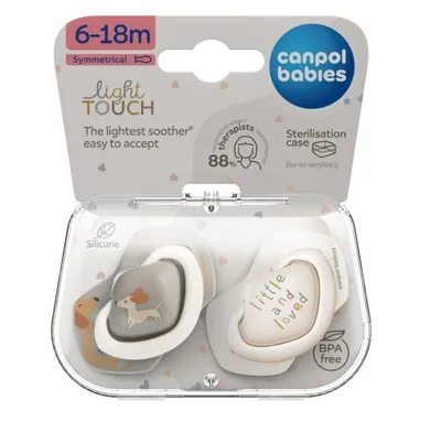 Canpol babies, Dogs, smoczek silikonowy, symetryczny, 6-18 m, 2 szt.